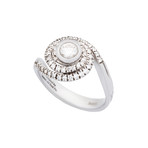 Damiani Promise 18k White Gold Diamond Ring // Ring Size: 7.25