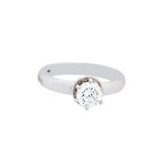 Damiani Queen 18k White Gold Diamond Engagement Ring // Ring Size: 7