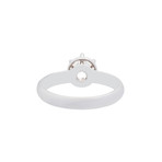 Damiani Queen 18k White Gold Diamond Engagement Ring // Ring Size: 7