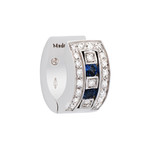 Damiani // Belle Epoque 18k White Gold Diamond + Blue Sapphire Earrings