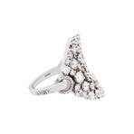 Damiani 18k White Gold Diamond Cluster Ring // Ring Size: 7.5