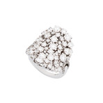 Damiani 18k White Gold Diamond Cluster Ring // Ring Size: 7.5