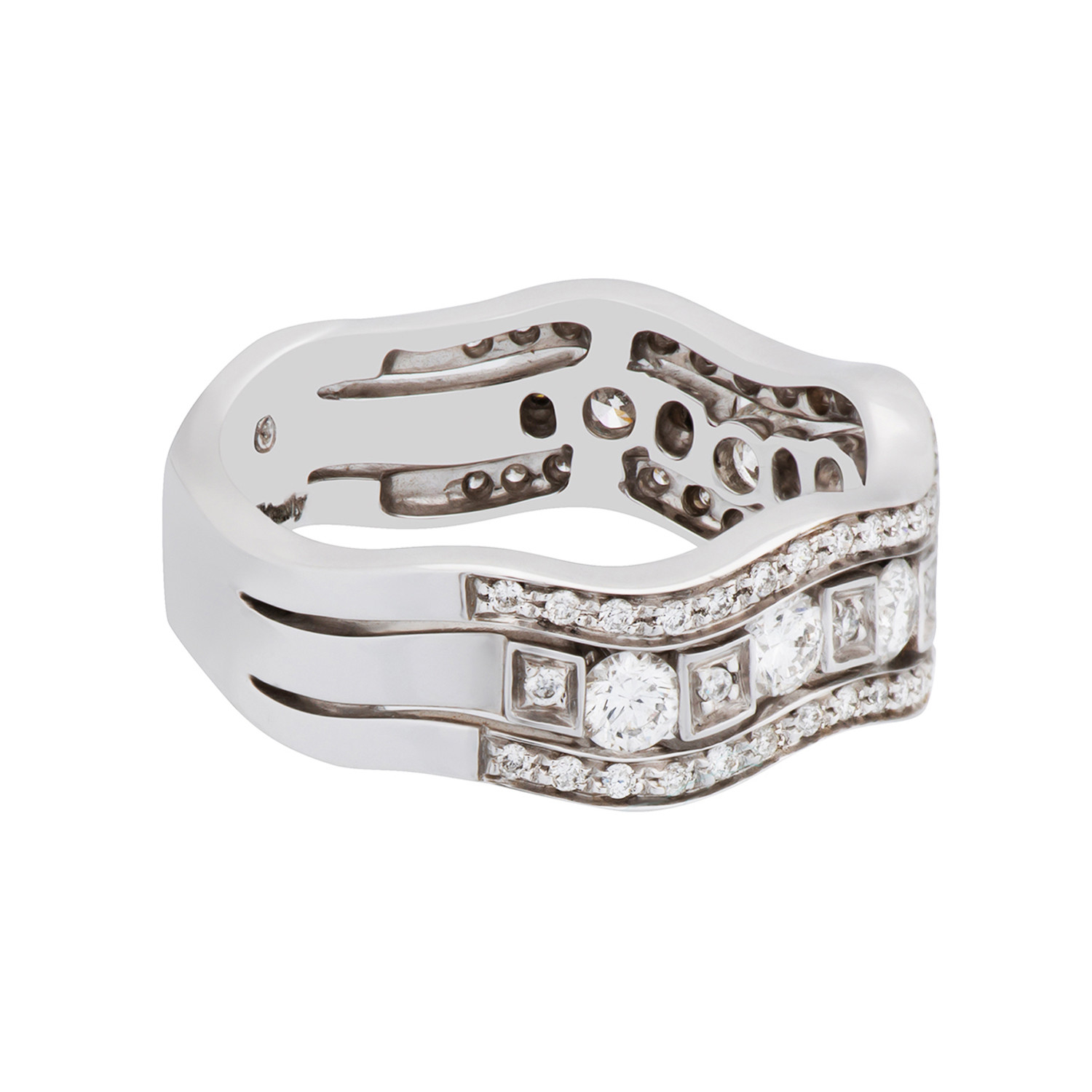 Damiani Belle Epoque 18k White Gold Diamond Ring // Ring Size: 7.5 ...