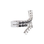 Damiani // Eden 18k White Gold Black + White Diamond Ring // Size 8.5