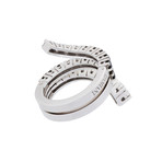 Damiani // Eden 18k White Gold Black + White Diamond Ring // Size 8.5