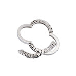 Damiani // Eden 18k White Gold Black + White Diamond Ring // Size 8.5