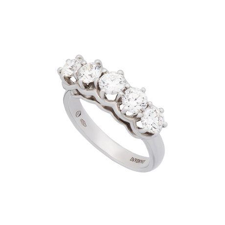 Damiani Luce 18k White Gold 5 Diamond Ring // Ring Size: 6.25