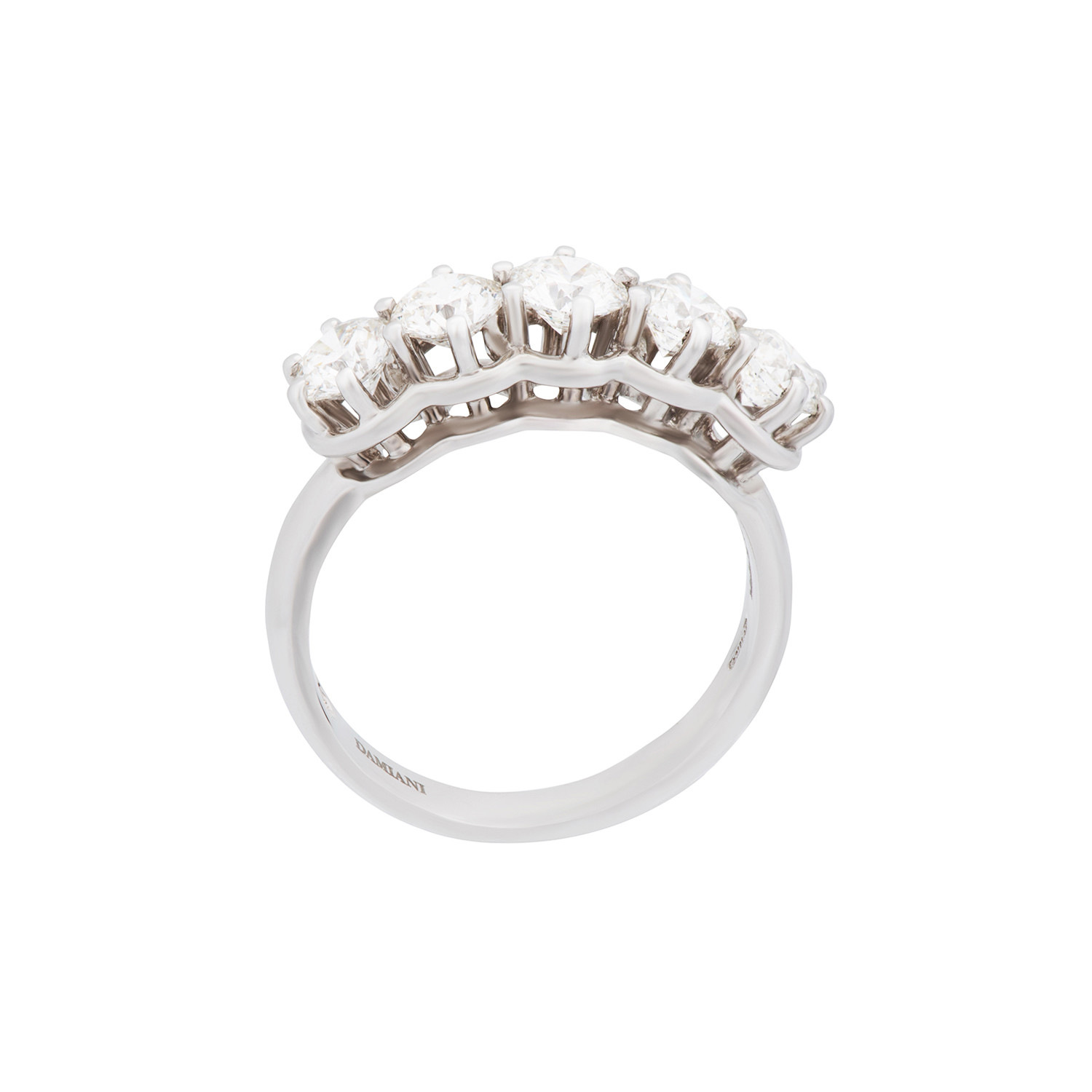 Damiani Luce 18k White Gold 5 Diamond Ring // Ring Size: 6.25 - Damiani