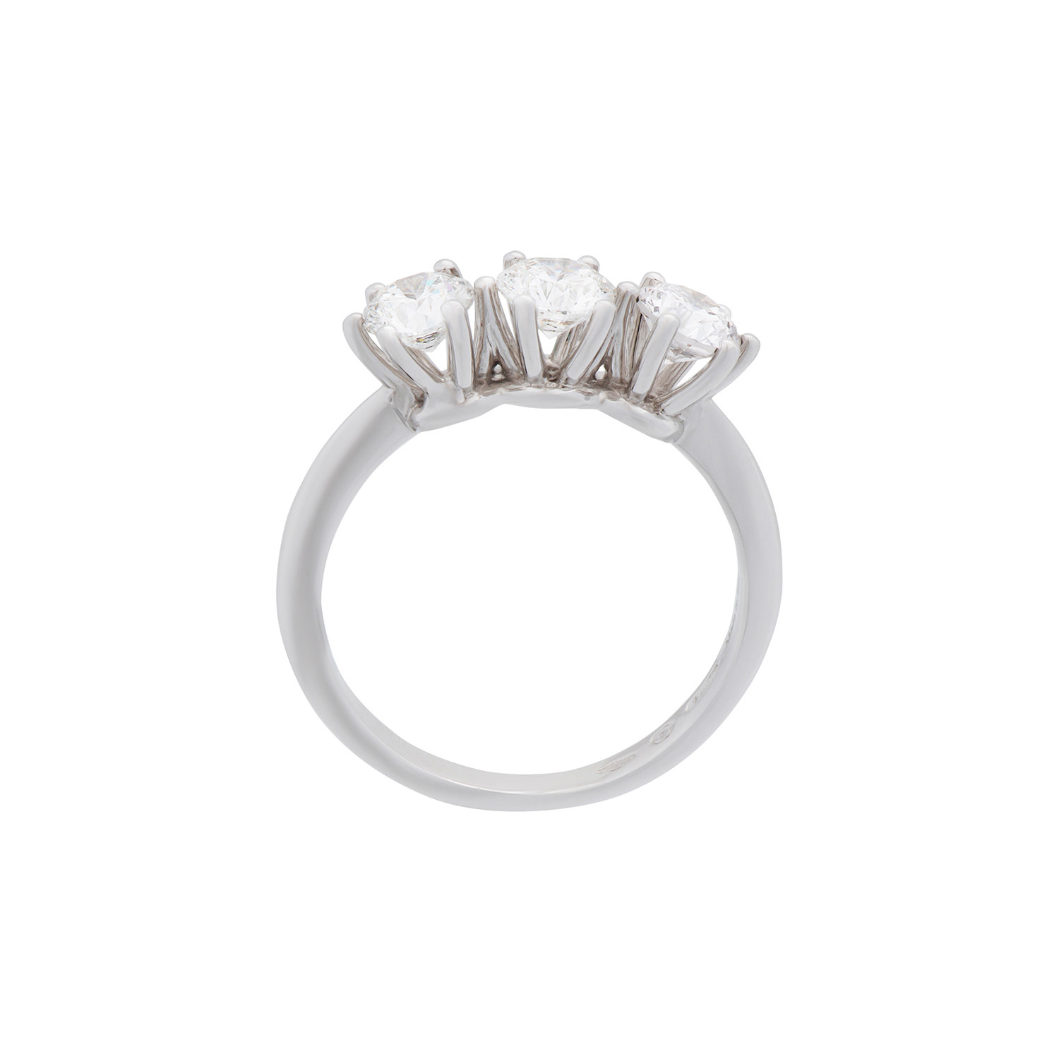 Damiani Luce 18k White Gold 3 Diamond Ring // Ring Size: 6.5 - Damiani