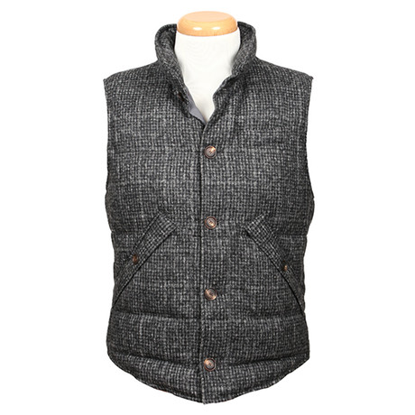 Tiberius Reversible Wool Puffer Vest // Gray (XS)