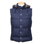 Domitian Wool Puffer Vest // Blue (M)