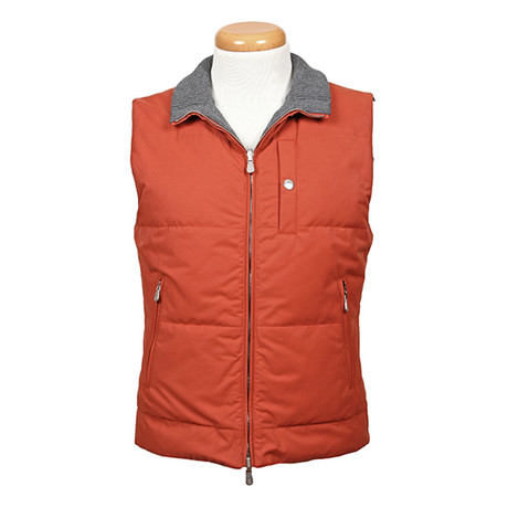 Septimius Reversible Cotton Vest // Orange + Gray (XS)