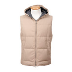 Pertinax Hooded Puffer Vest // Beige (S)