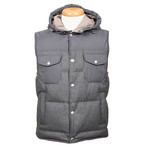 Galba Wool Blend Hooded Vest // Gray (S)