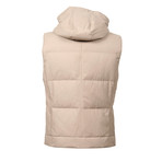Pertinax Hooded Puffer Vest // Beige (M)