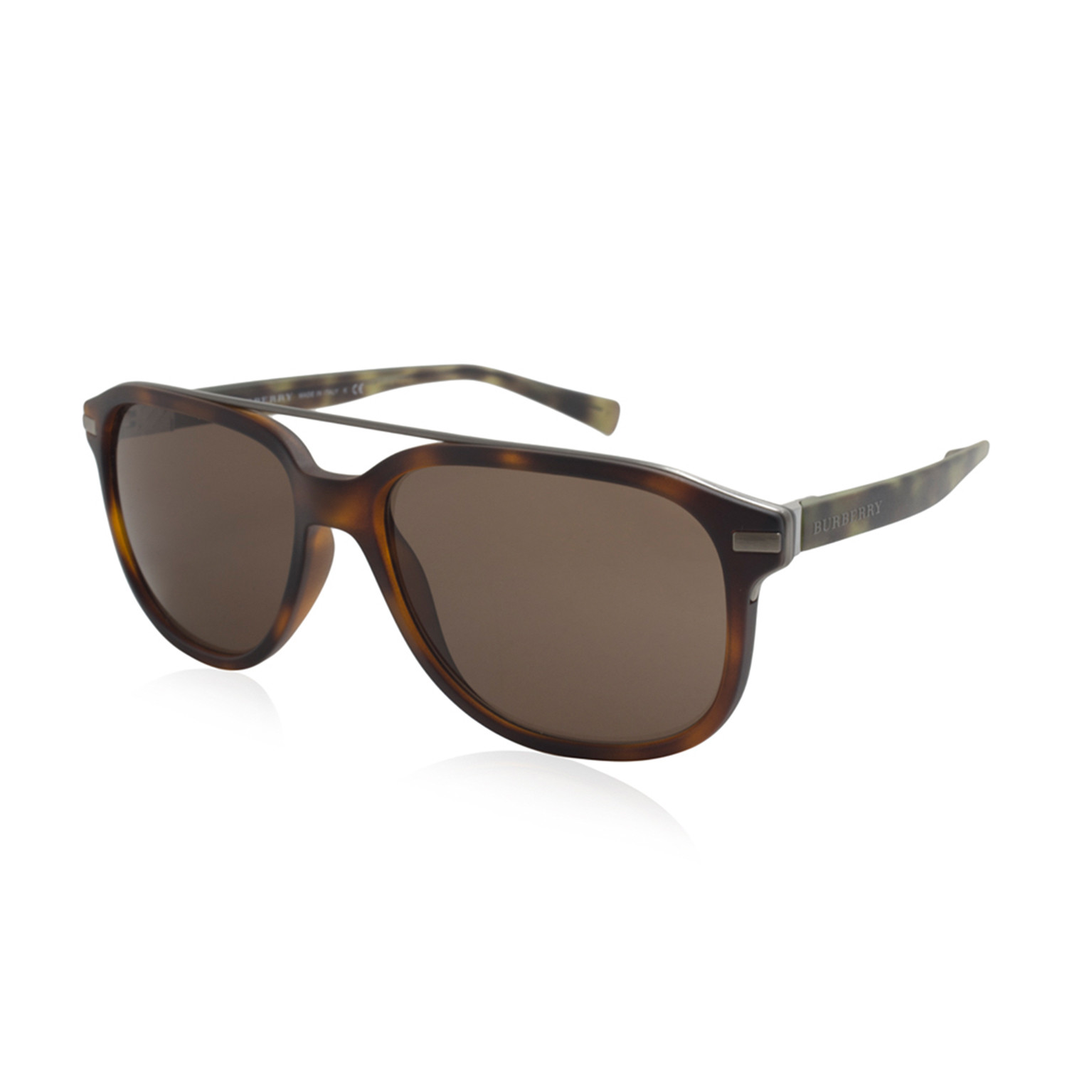 Burberry // Men's Acetate Aviator Sunglasses // Havana + Brown ...