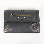 Leather Classic Mini Envelope Crossbody Bag // Gray