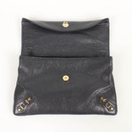 Leather Classic Mini Envelope Crossbody Bag // Gray
