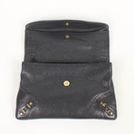 Leather Classic Mini Envelope Crossbody Bag // Gray