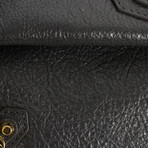 Leather Classic Mini Envelope Crossbody Bag // Gray