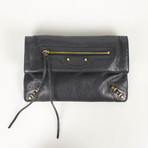 Leather Classic Mini Envelope Crossbody Bag // Gray