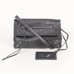 Leather Classic Mini Envelope Cross-Body Bag // Gray