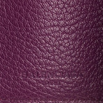 Pebbled Leather Metallic Mini Bi-Fold Wallet // Purple