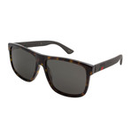 Gucci // Men's Polarized Wayfarer Sunglasses // Dark Havana + Polarized Gray