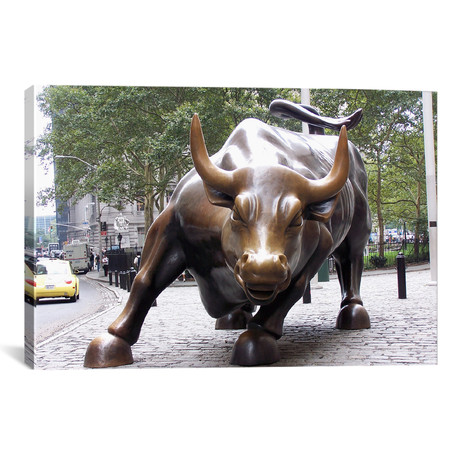 The Wall Street Bull // Unknown Artist (18"W x 26"H x 0.75"D)