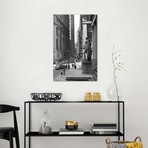 1950s Wall Street From Steps Of Federal Hall National Memorial Looking Towards Trinity Church In New York City USA // Vintage Images (18"W x 26"H x 0.75"D)