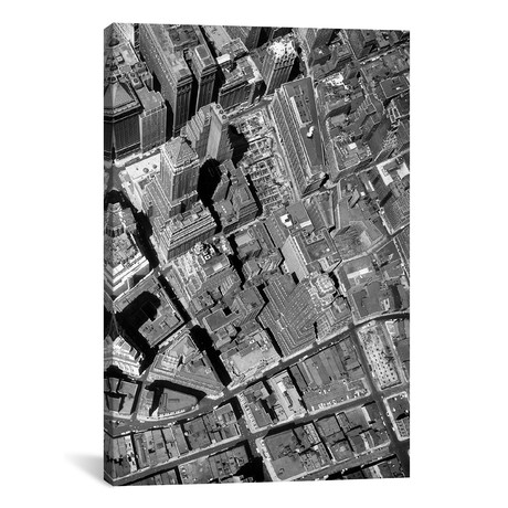 Straight Down Vertical Of The Wall Street // 1950's // Vintage Images (26"W x 18"H x 0.75"D)