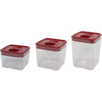 SpaceCube // Set of 3 // Red Lids (Black Lids + Silver Toggles)