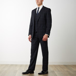 2BSV Notch Lapel Vested Suit Black Tartan Plaid (US: 38S)