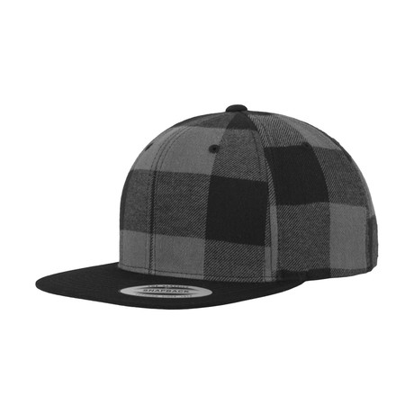 Checked Flanell Snapback // Black + Charcoal