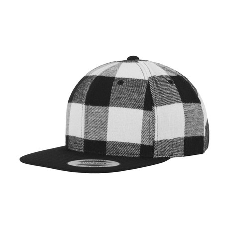 Checked Flanell Snapback // Black + White
