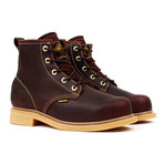 6" Plain Toe Work Boots // Burgundy (US: 8)