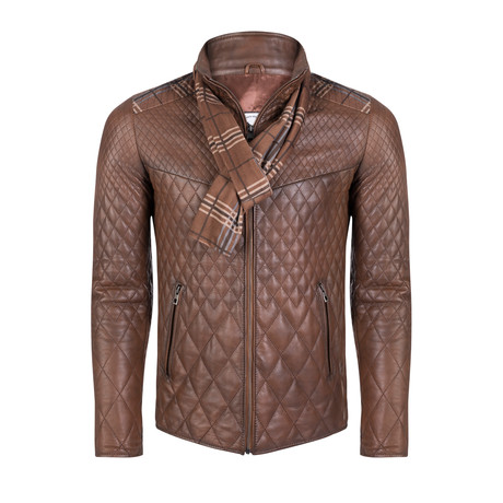 Paul Leather Jacket // Chestnut (2XL)