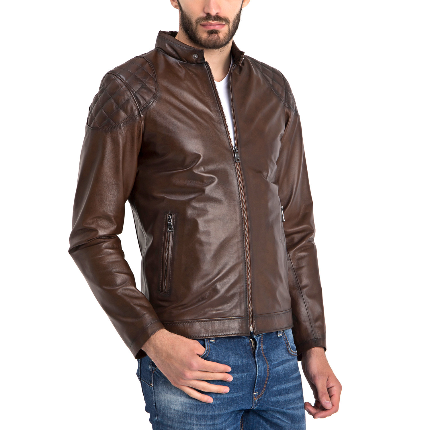 Omer Leather Jacket // Chestnut (3XL) - Iparelde - Touch of Modern