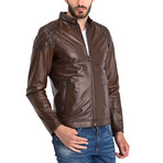 Omer Leather Jacket // Chestnut (2XL)
