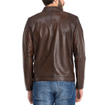 Omer Leather Jacket // Chestnut (3XL)