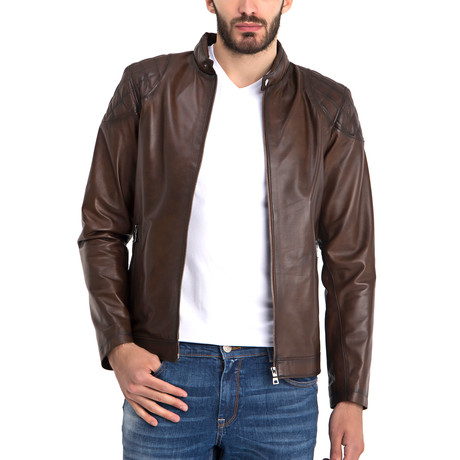 Omer Leather Jacket // Chestnut (L)