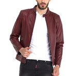 Omer Leather Jacket // Bordeaux (3XL)
