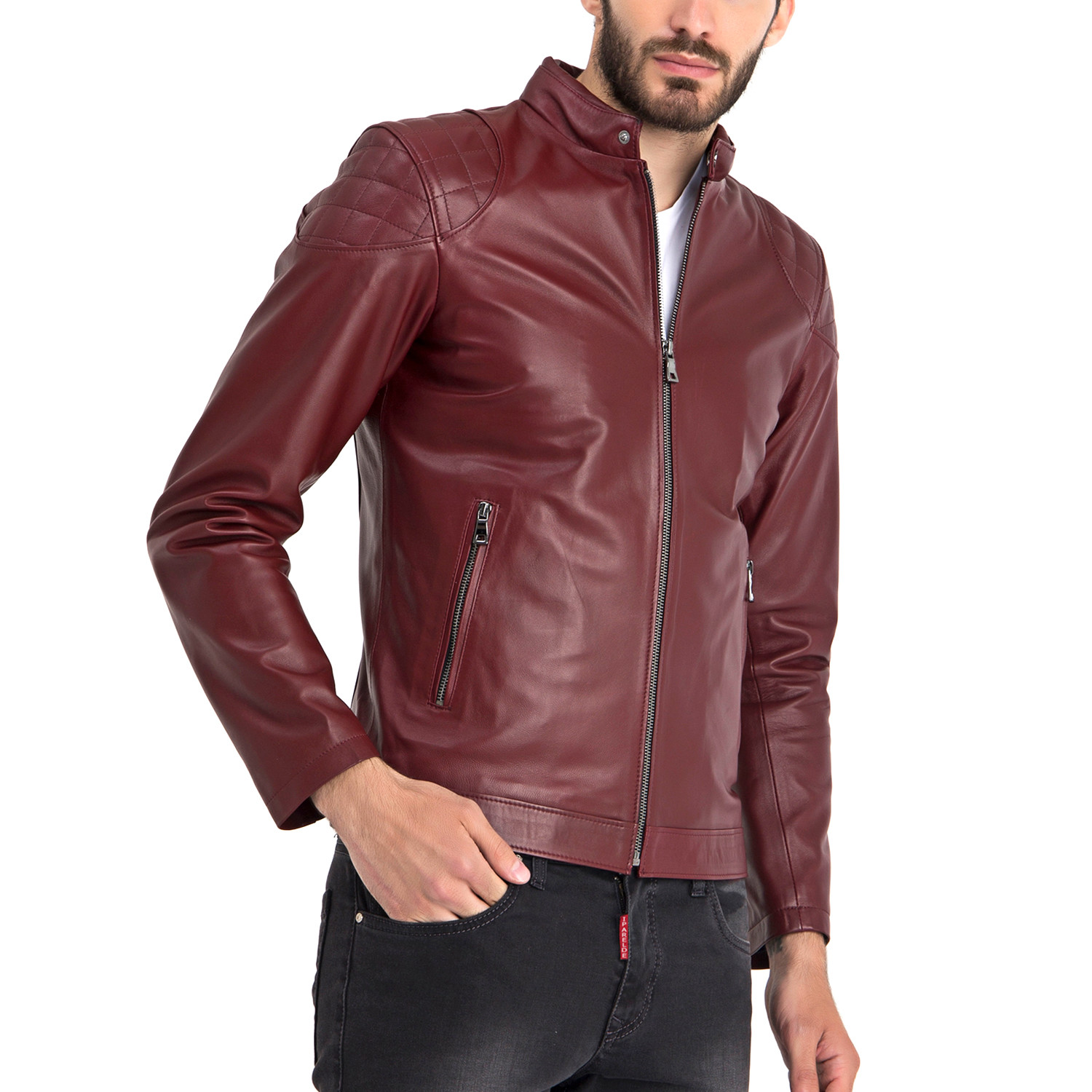 Omer Leather Jacket // Bordeaux (L) - Iparelde - Touch of Modern
