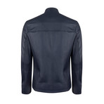 Umut Leather Jacket // Navy Blue (XL)