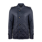 Mert Leather Jacket // Navy Blue (S)