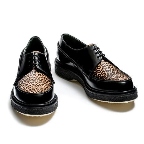 Curt Lace Up Derby // Black + Leopard (Euro: 39) - Adieu Paris