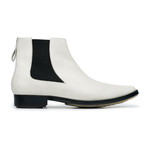 Charley Pointed Low Boots // White Perforated (Euro: 44)