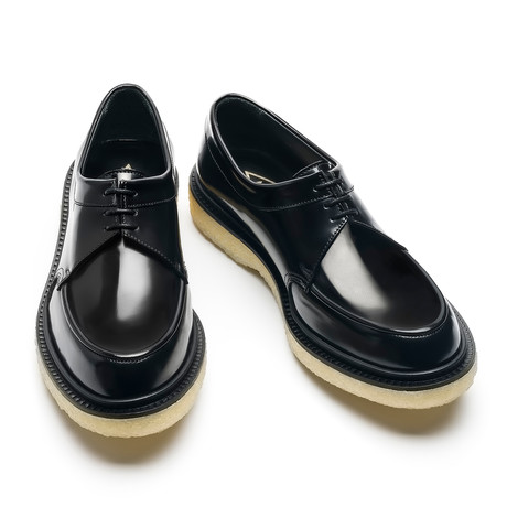 Joey Lace Up Open Round Creepers // Polido Perfos + Black (Euro: 39)