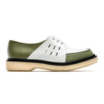 Daren Lace Up Round Creepers // Kaki Green + White (Euro: 43)