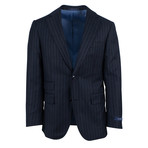 Pal Zileri // Striped Wool Blend 2 Button Suit // Navy Blue (Euro: 46)
